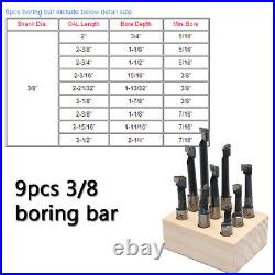 Mini Quick Change Tool Post Holder Set + 3/8'' Boring Bar + 5x Indexable 3/8'
