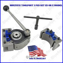 Multifix Quick Change Tool Post E5 with 2 PCS ED20100 For 200-400mm Lathe 8-16