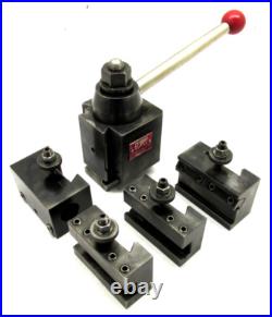 NICE! DORIAN SD35CXA QUICK CHANGE LATHE TOOL POST + 4 HOLDERS 14 to 17 SWING