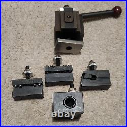 Phase II Lathe Quick Change Tool Post Holder #250-200 With 4 Tool Holders Phase II Lathe Quick Change Tool Post Holder #250-200 With 4 Tool Holders