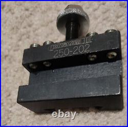 Phase II Lathe Quick Change Tool Post Holder #250-200 With 4 Tool Holders Phase II Lathe Quick Change Tool Post Holder #250-200 With 4 Tool Holders