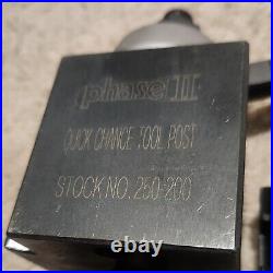 Phase II Lathe Quick Change Tool Post Holder #250-200 With 4 Tool Holders Phase II Lathe Quick Change Tool Post Holder #250-200 With 4 Tool Holders