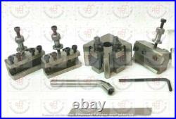Premium Quick Change Tool Post Set for Lathe Hardened Ground 8Holders +blade