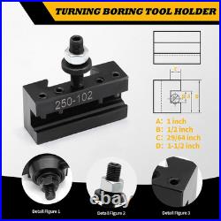 Quick Change Tool Post Set 6-12 Lathe Swing 250-100 250-101, 250-102, 250-10