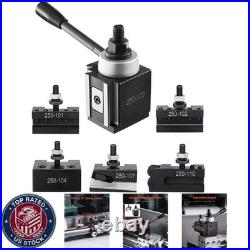 Quick Change Tool Post Set, 6 Pcs, Includes Lathe Tool Holders, Piston Type Tool