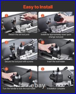 Quick Change Tool Post Set, 6 Pcs, Includes Lathe Tool Holders, Piston Type Tool
