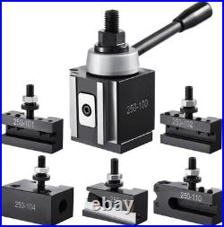 Quick Change Tool Post Set, 6 Pcs, Includes Lathe Tool Holders, Piston Type Tool