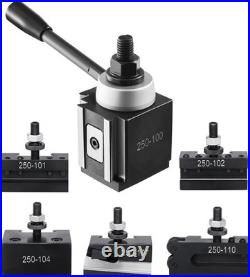 Quick Change Tool Post Set, 6 Pcs, Includes Lathe Tool Holders, Piston Type Tool