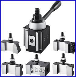 Quick Change Tool Post Set, 6 Pcs, Includes Lathe Tool Holders, Piston Type Tool