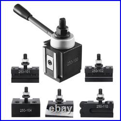 Quick Change Tool Post Set, 6 Pcs, Includes Lathe Tool Holders, Wedge Type Tool