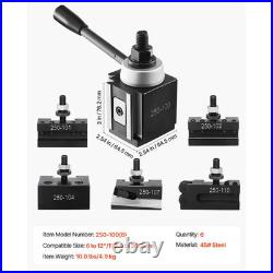Quick Change Tool Post Set 6 Pieces Includes Lathe Tool Holders Wedge Type Tool