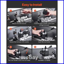 Quick Change Tool Post Set, 8Pcs, Includes Lathe Tool Holders 12 In. Metal Wedge