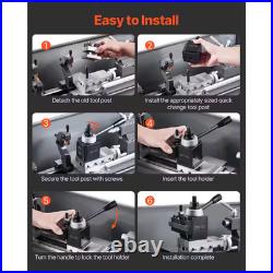 Quick Change Tool Post Set, 8Pcs, Includes Lathe Tool Holders 12 In. Metal Wedge