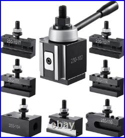 Quick Change Tool Post Set, 8 Pcs, Includes Lathe Tool Holders, Tool Post with T