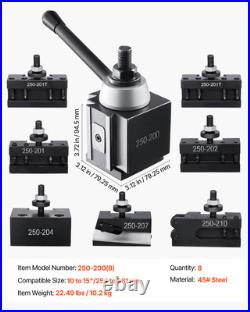 Quick Change Tool Post Set 8 Pcs Lathe Tool Holders for 10-15 Mini Lathe Swing