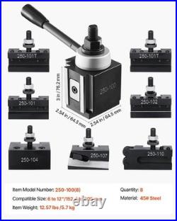 Quick Change Tool Post Set 8 Pcs Lathe Tool Holders for 6-12 Mini Lathe Swing