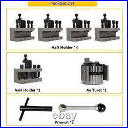 Quick Change Tool Post With 5pcs Holders 40 Position for Swing Lathe 120-220mm