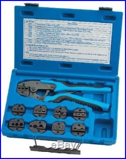 S&G Tool Aid 18980 Quick Change Ratcheting Terminal Crimping Kit with 9 Die Sets