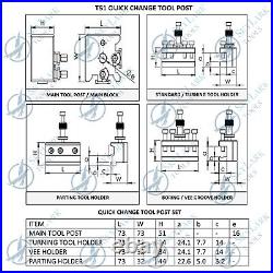 Set of 5PC T51 Quick Change Tool Post Standard Boring Parting Holder Wooden Box Set of 5PC T51 Quick Change Tool Post Standard Boring Parting Holder Wooden Box
