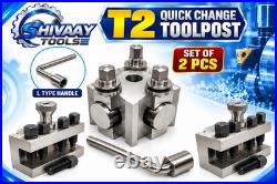 T2 Quick Change Tool Post Dixon Type Lathe 26mm Set-2PC Holders with Main Block