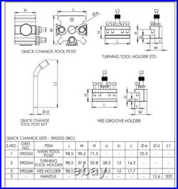 T2 Quick Change Tool Post Set 2 Holders Dixon Type Lathe 26mm
