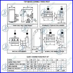 T37 Quick-Change Tool Post Myford ML7Set of 9 Pc-Main Block & 8 Standard Holders