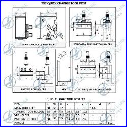 T37 Quick Change Tool Post Set For ML7 Wooden Box Set 5 Pieces T37 Quick Change Tool Post Set For ML7 Wooden Box Set 5 Pieces