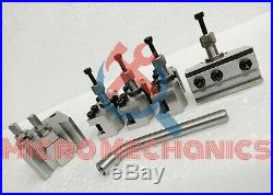 T37 Quick Change Tool Post With 2 Standard, 1 Vee, 1 Parting Holder & 5 Blades