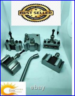 T37 Quick-Change Tool post 9 Pieces Set -6 Standard, 1 Vee, 1 Parting holdersHQ. /