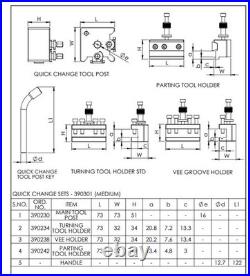 T51 Quick Change Tool post Standard Boring Parting Holder Set 10 Pcs