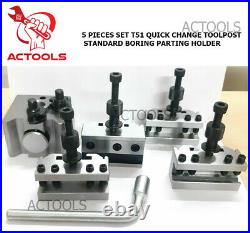 T51 Quick Change Toolpost Standard Boring Parting Holder 5 Pcs Set USA ACTOOLS T51 Quick Change Toolpost Standard Boring Parting Holder 5 Pcs Set USA ACTOOLS