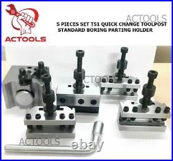 T51 Quick Change Toolpost Standard Boring Parting Holder 5 Pcs Set USA ACTOOLS T51 Quick Change Toolpost Standard Boring Parting Holder 5 Pcs Set USA ACTOOLS