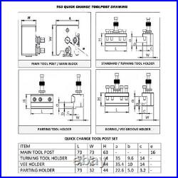 T63 Quick Change Tool Post Set Colchester Bantam 25mm Capacity Set of 10pcs