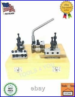 T-37 Quick Change Tool Post For Lathe 5 Pieces Set Alloy Steel With Wooden Box