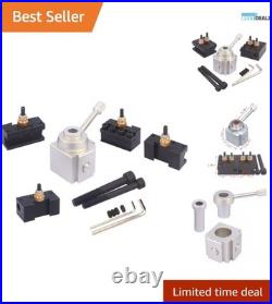 Versatile Mini Lathe Quick Change Tool Post with 5 Holders Black Aluminum