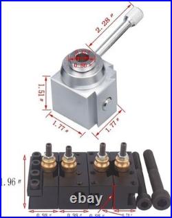 Versatile Mini Lathe Quick Change Tool Post with 5 Holders Black Aluminum