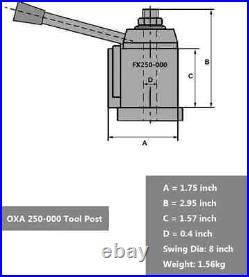 Wedge Type Quick Change Tool Post Swing Up to 8 Inch Rugged Construction