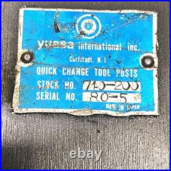Yuasa 740-200 Quick Change Tool Post (BXA)+ 5 Tool Holders & 1 Boring Bar Holder